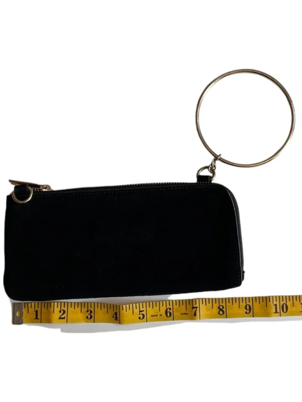 Zara Black Suede Clutch Wristlet Minimalist Clutch